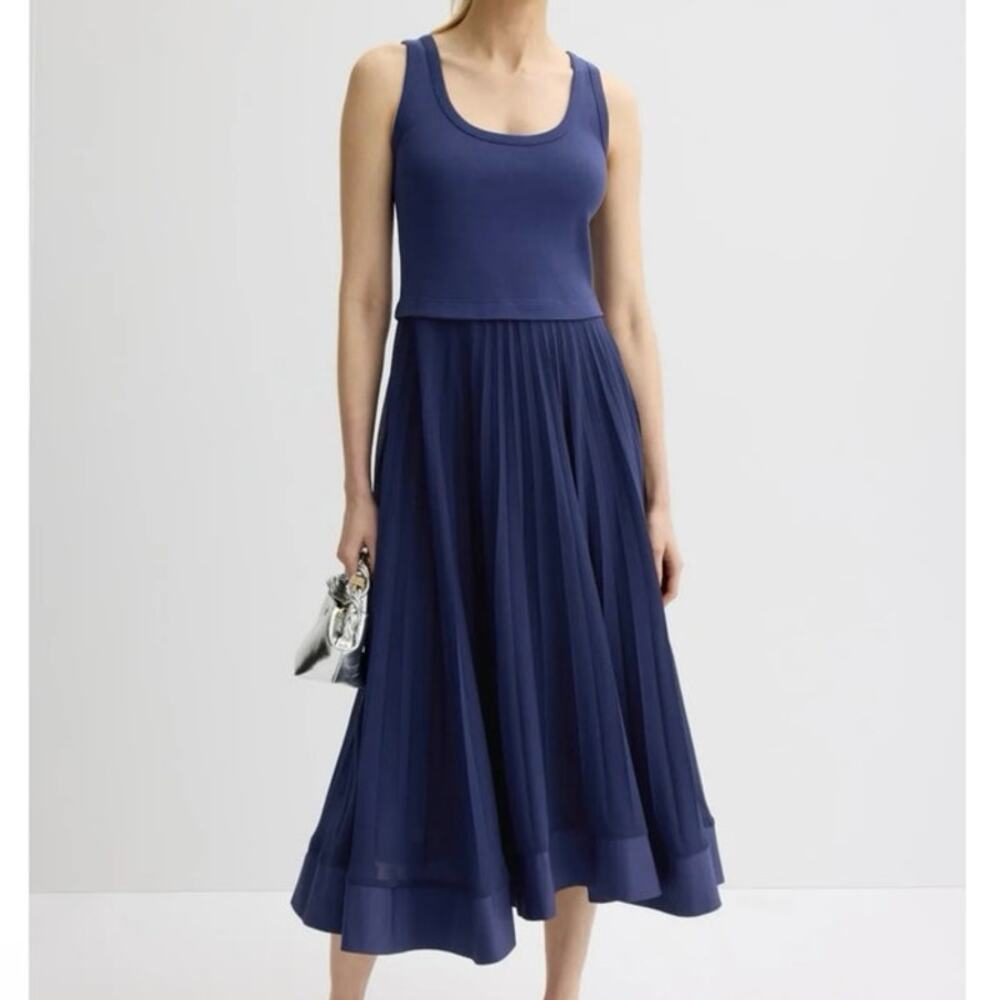 Claudie Pierlot Tradi Pleated Gown blue midi
